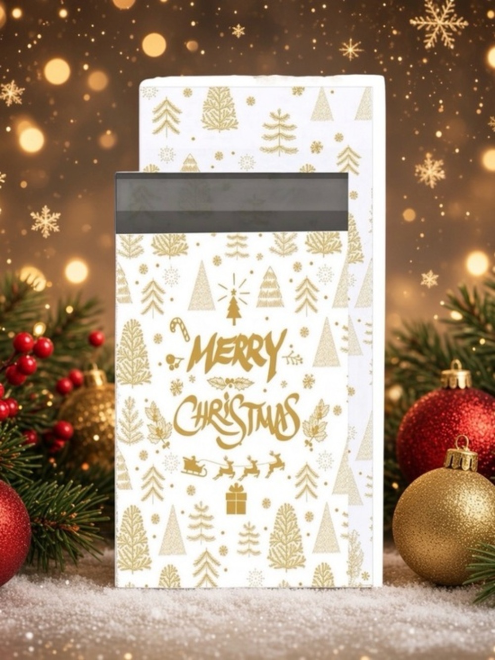 (10) 6x9 Christmas Poly Mailers